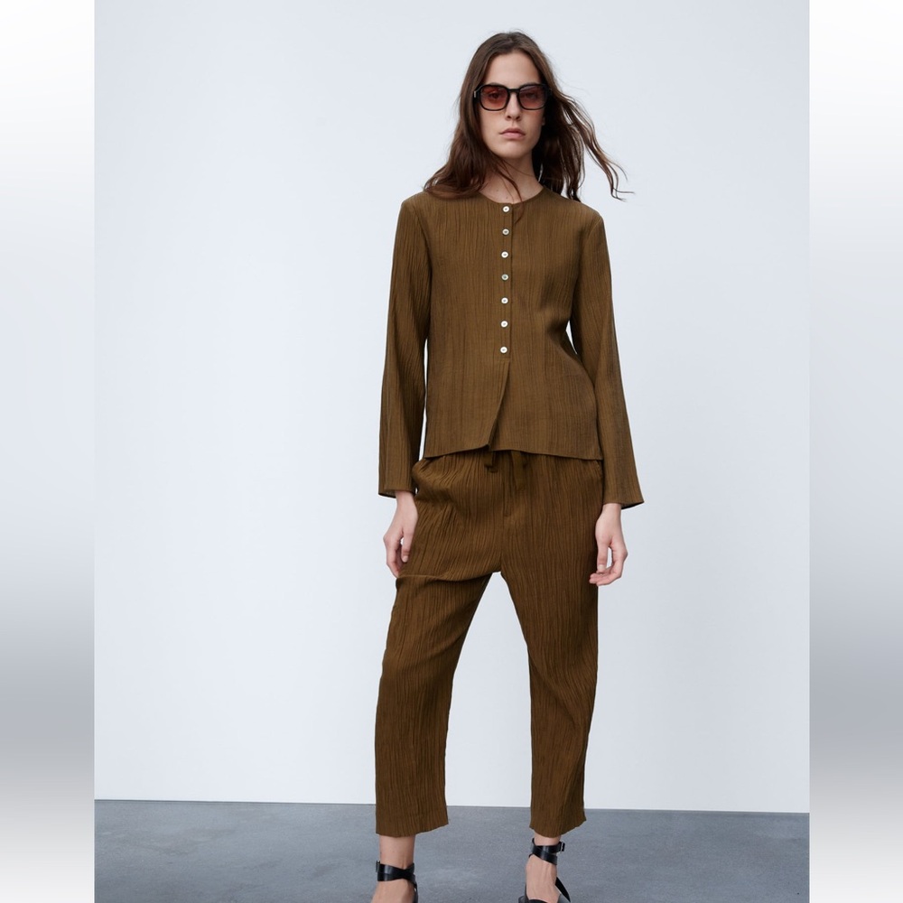 ZARA - BROWN CO ORD SET - SIZE XS